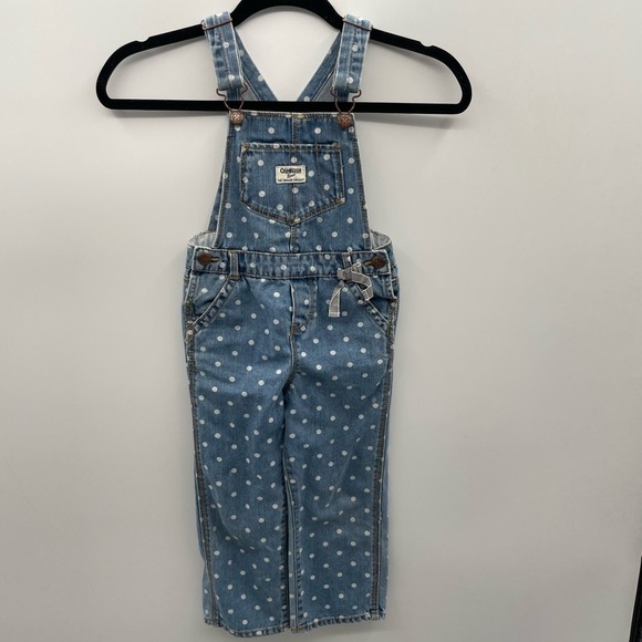 OshKosh B'gosh Other - Oshkosh B’gosh Vintage polkadot Girls blue denim cottagecore cute overall 4T